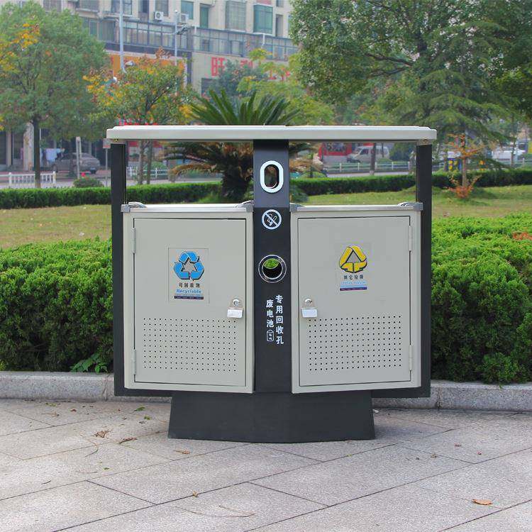 小区环保工业收纳户外垃圾桶果皮箱室外双分类垃圾箱环保果壳箱