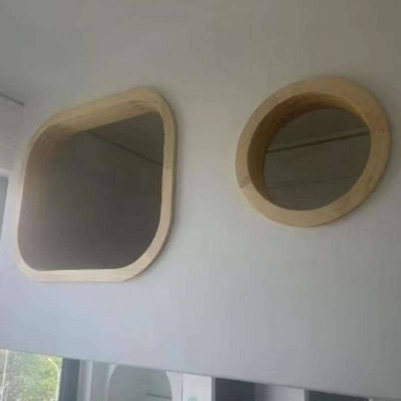 实木圆框现代简约儿童树屋装饰窗户包垭口线条翻边隔断墙洞屏风