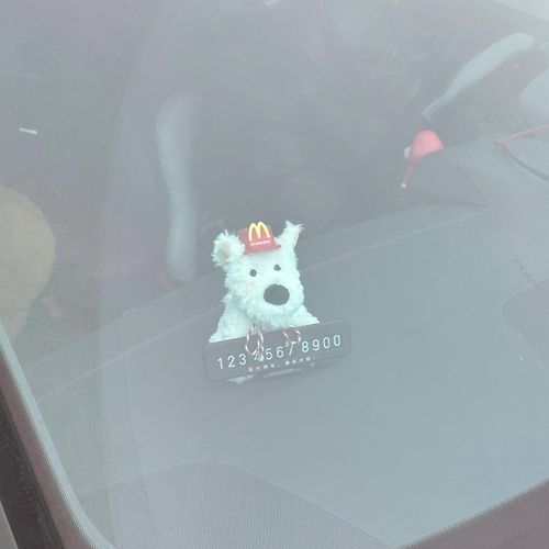 西高地汽车号码牌挪n车卡中控台装饰临时停车移电话高级感车载女