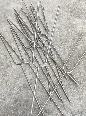 短叉不锈钢烧烤针鸡翅烤串u烤肉钎子彩色家用小号Q28c烧烤双叉签