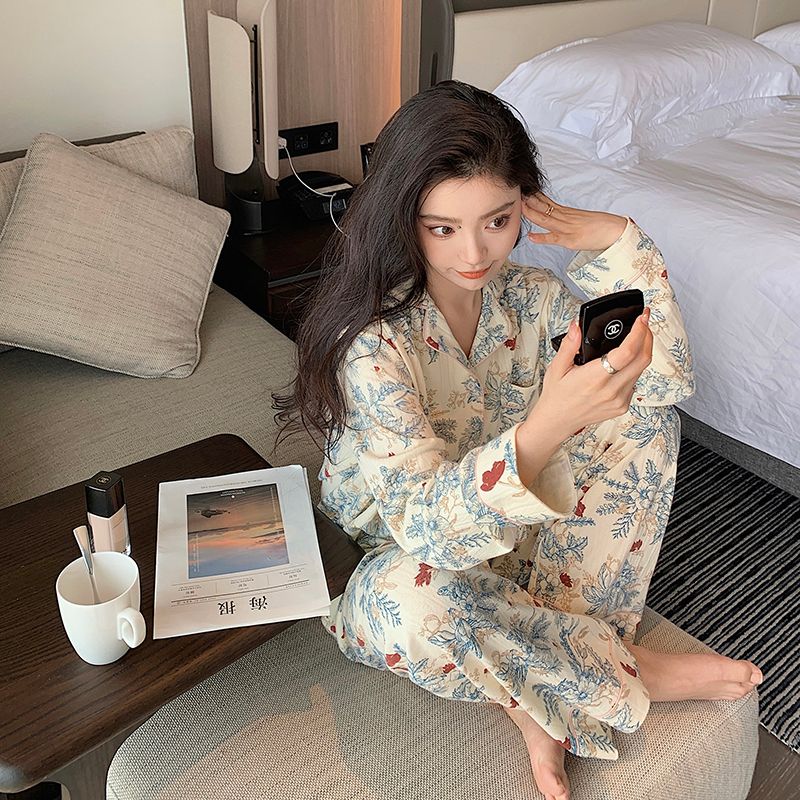 纯棉月子服孕妇哺乳睡衣春夏天薄款待产怀孕期家居服产后喂奶套装