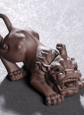 招财貔貅紫砂可养摆件家居客厅茶桌书房玄关装饰摆设陶瓷工艺品