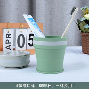 折叠水杯 可装沸水咖啡杯便携硅胶折叠杯漱口杯S压缩杯旅行喝水杯