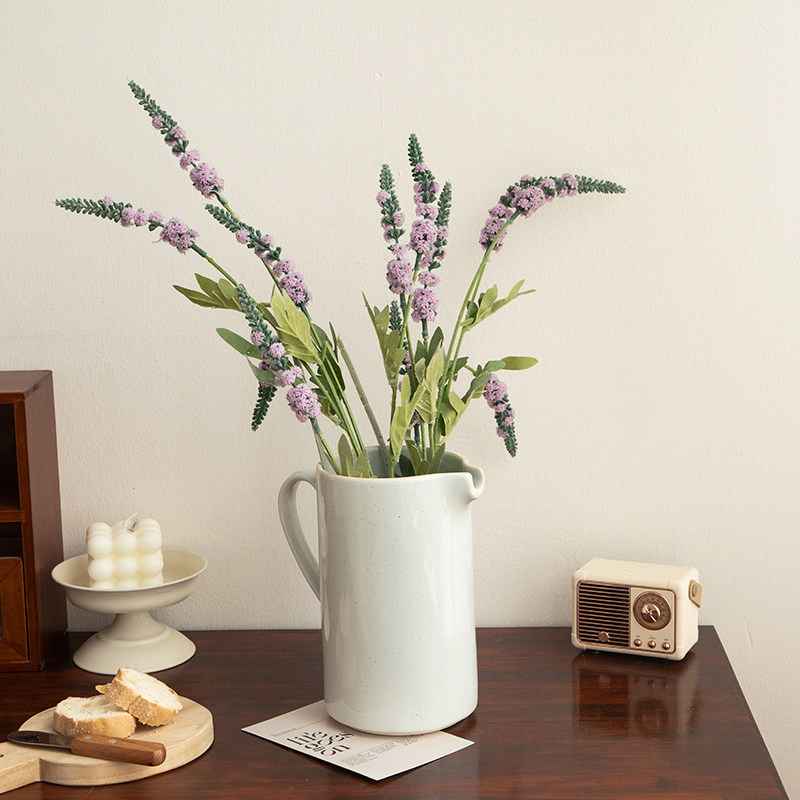 小悠家实用主义北欧简约陶瓷壶型花瓶摆件装饰插花器提壶微瑕