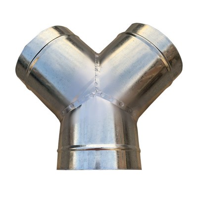 镀锌白铁皮斜三通油烟机浴霸卫生间换气扇排气扇排风管接头60-300