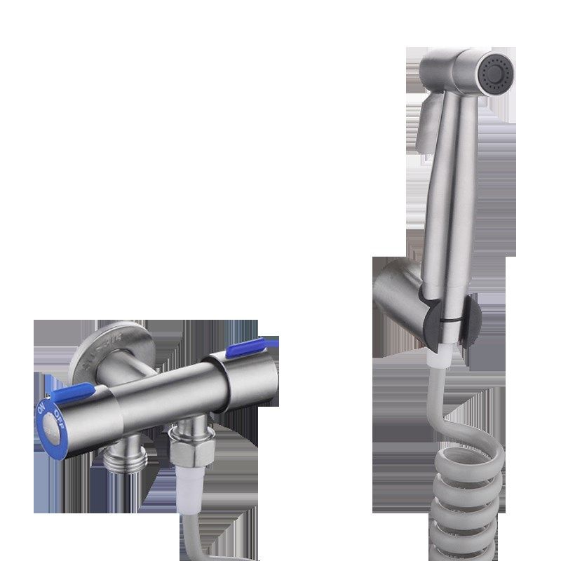 双控一进二出角阀304不锈钢三通一分二多功能喷枪马桶分流水龙头