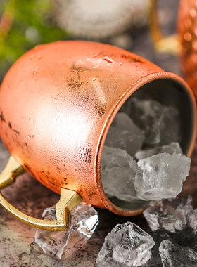 欧美锤点铜杯莫斯科骡子杯 Moscow Mule鸡尾酒不锈钢咖啡杯镀铜杯