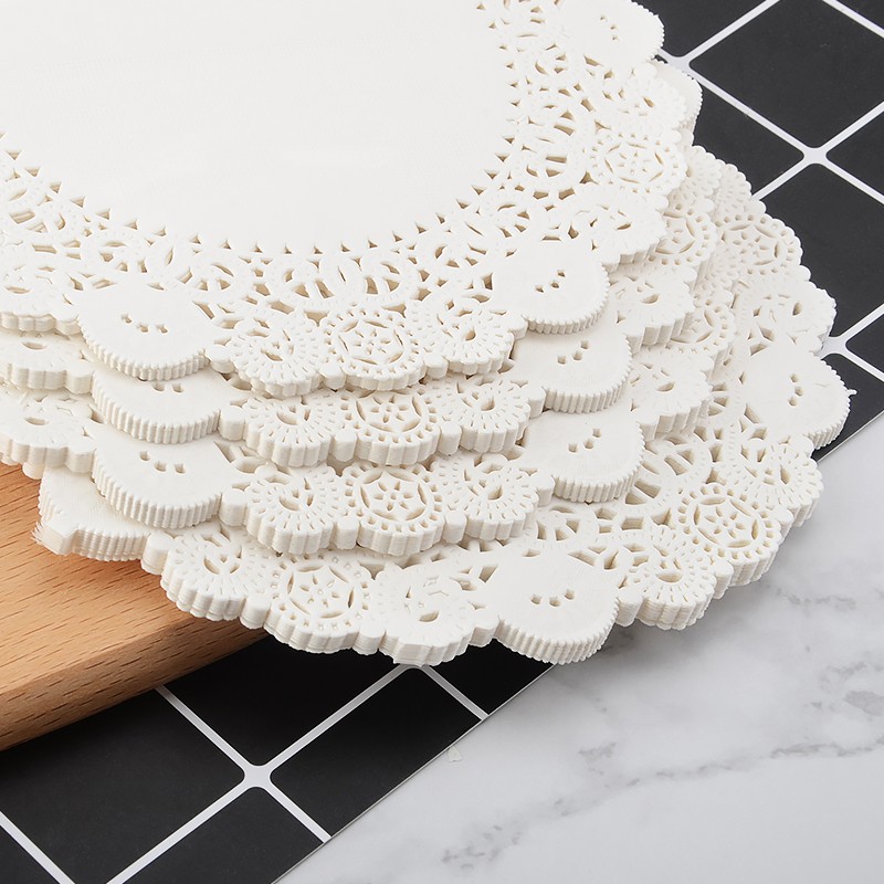 花边吸油纸厨房油炸 椭圆形花垫纸食物烧烤烘培点心篮花底纸150张
