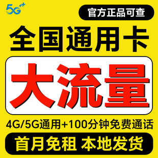 流量卡无线流量5g手机电话卡全国通用大王卡纯流量上网卡4g校园卡