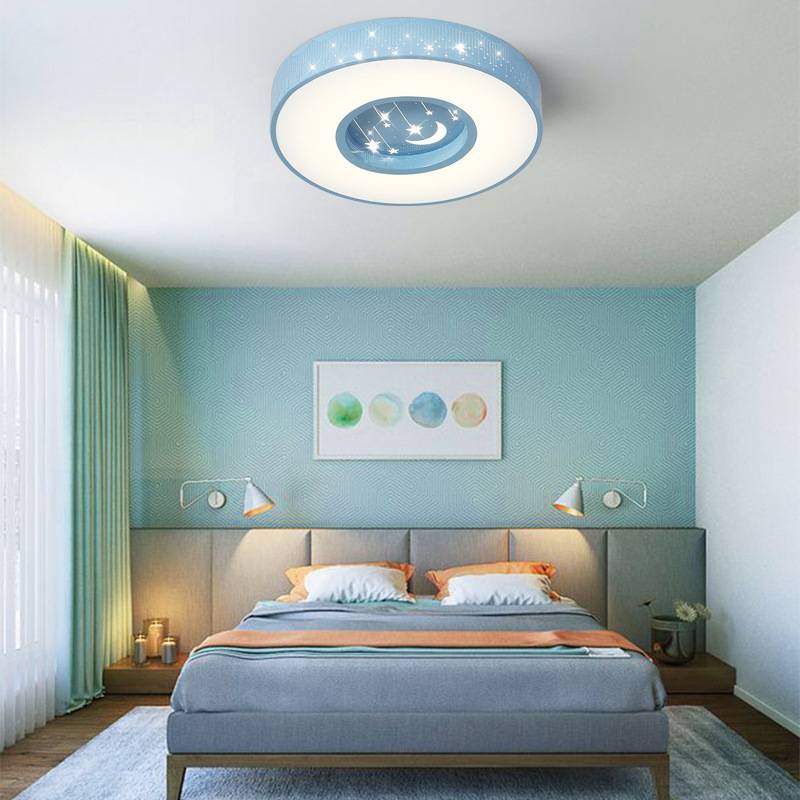 LED现代简约吸顶灯 儿童卧室星空吸顶灯 圆形创意温馨家用卧室灯