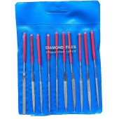 金刚石锉刀2 仪表锉三角半圆平扁锉玉石玛瑙模具整型锉 100mm套装