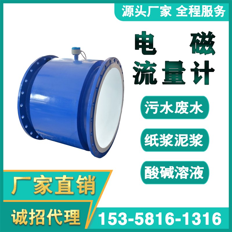 电磁流量计大口径分体式远传PLC防腐蚀耐酸碱DN150/DN200/DN250