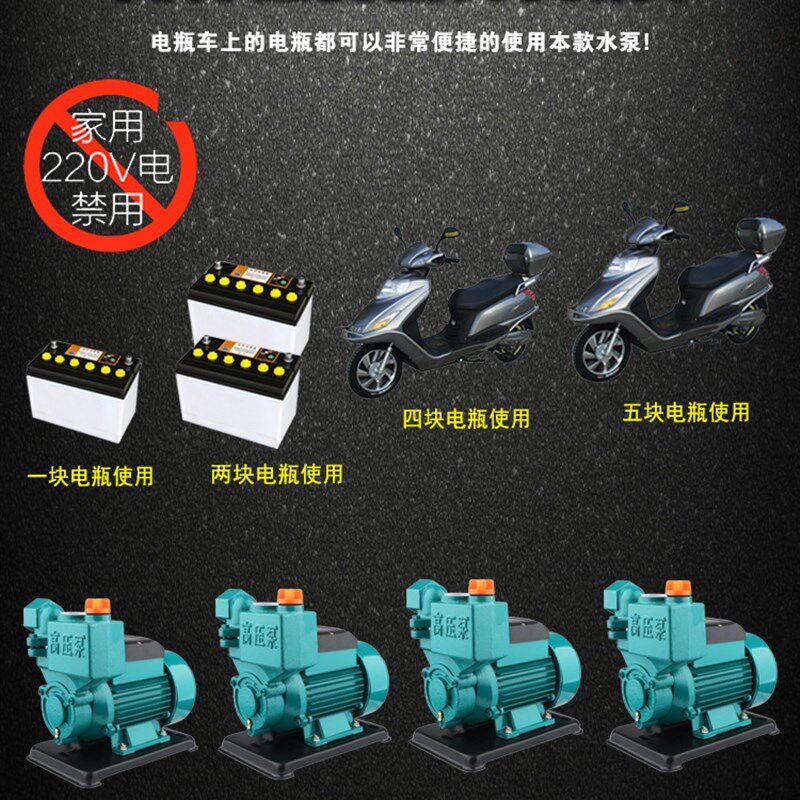 直流12v48v家用自吸泵抽水机船用浇菜洗车园林电动车自来水增压泵