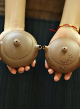 一水堂宜兴紫砂壶原矿段泥手工茶壶茶具扁西施球孔家用礼品160cc