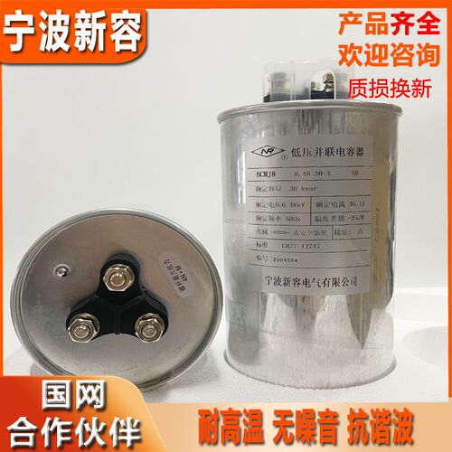 宁波新容电容器(SH)BCMJ8  0.48-30-3 系列低压并联电力电容器