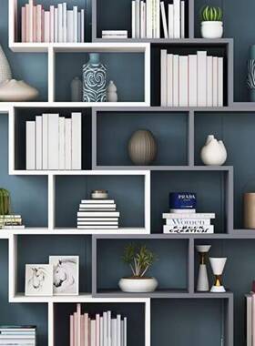 意创书架置物架落约地简约现代百变组合ISY隔断展示架简组合书柜卧室