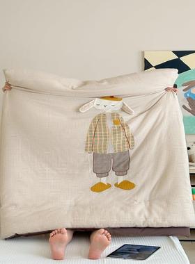 南瓜生棉双机层全纱玉米先纤维春秋冬被可洗贴BZF20241布刺绣卡通