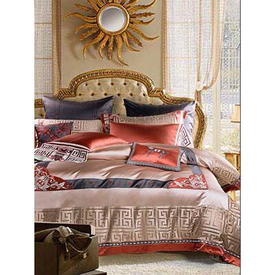 A10L新款00TF6HSM上高锦缎长绒棉提花床四床件套8品欧式宫廷多件