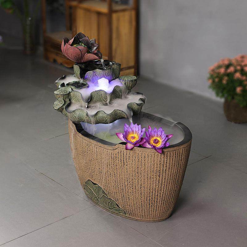 流水室摆件外喷泉循环水景户观庭OYG院鱼造池外阳台花园鱼缸景装