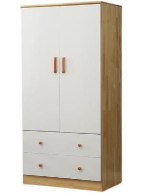 全实木衣柜20536家用儿室原木现代卧简约经型收纳济柜两三门松木