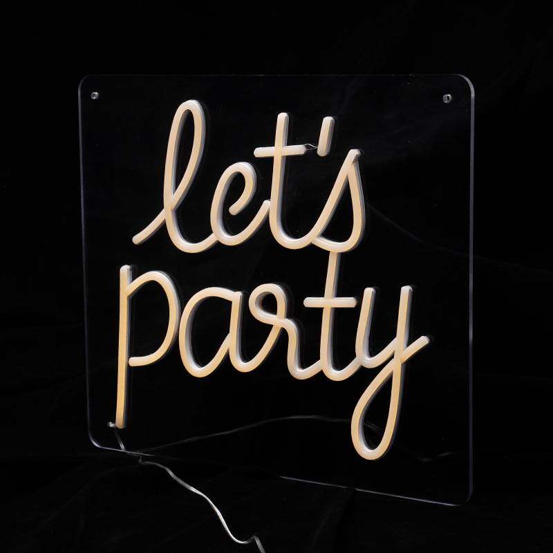 浪漫场景let's party字母灯 派对氛围网红夜景装饰亚克力霓虹灯