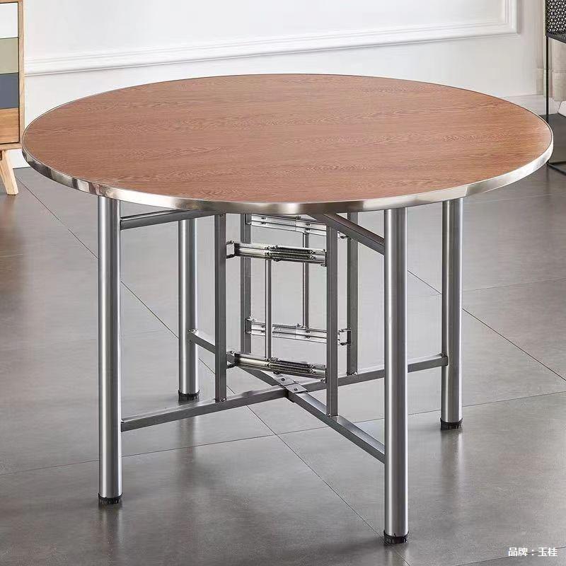 加厚大圆桌面实484木桌子圆台面家用酒可折店叠杉木圆桌面板圆餐