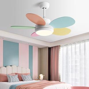约225新款6吊扇灯餐厅现代简扇灯一体灯卧室电扇吊0灯儿童房风扇