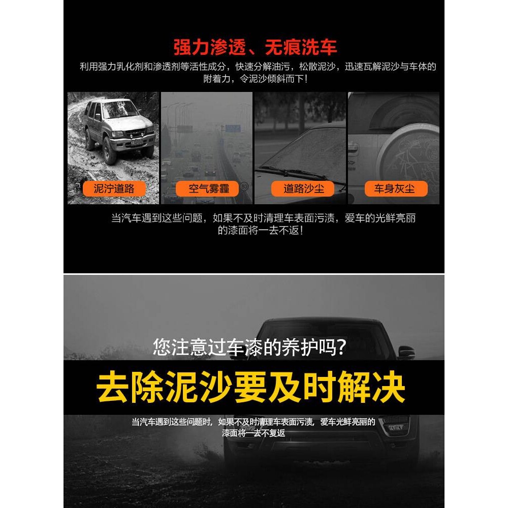 斯诺威泥沙松散剂泥沙松动剂洗车液泥土松弛剂免擦拭预洗水蜡大桶