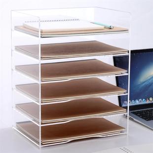 4桌面A横向文件收纳架透明力亚克YJ-SR-08文件柜件文筐书桌文件夹