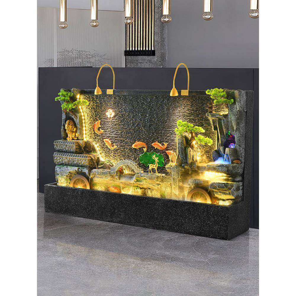 公大NRU观型创意水墙流水幕招财庭院酒店司别墅屏风景假山鱼池喷