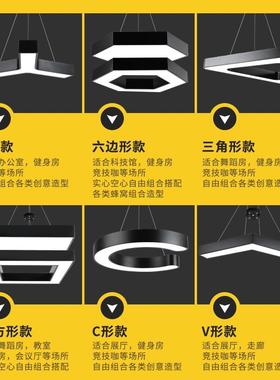 led健身房灯工风造型字超灯业商六边形场市网咖电母竞灯舞蹈室办