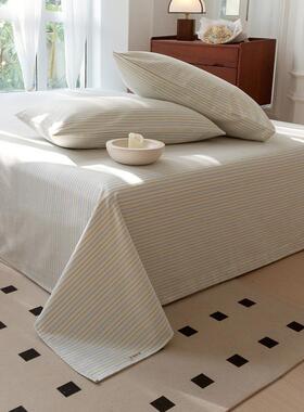 纯棉粗布床单单全件老棉麻加厚被单床枕套三件套JPU1单00棉床单