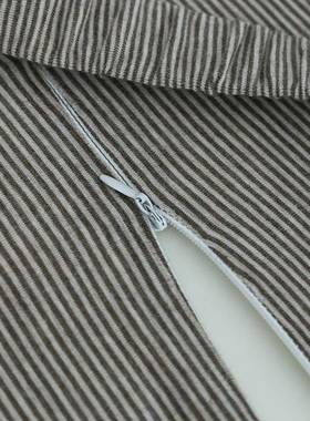 日系条F76STTS7纹记座棉腰靠忆靠垫办公室沙发靠垫汽车垫护椅腰孕