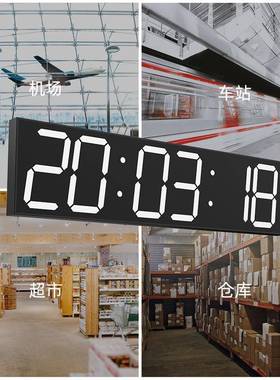 驰海225新款商务eCH3389-D大屏尺寸0数l字装d饰双面电子挂钟 现代