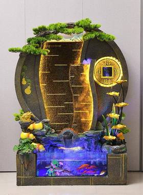 tb-74156假山喷泉流水幕墙景风水观摆件鱼缸造景厅玄关落地家轮居