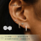 六爪锆石平底耳钉 925镀金耳钉 新耳洞专用 经典 免摘 叠戴百搭