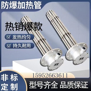 防爆法兰加热管380v大功率工业水箱导油电热管封闭空气干烧加热棒