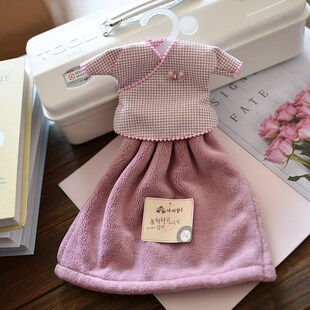 韩服款擦手巾厨房挂巾卫生v间抹手巾可爱挂式超强吸水速干擦手毛