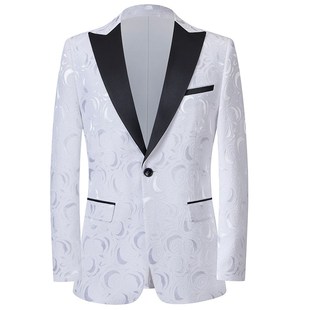 商务宴会歌手演出潮西服套装男晚会司仪主持人服装西装男结婚礼服