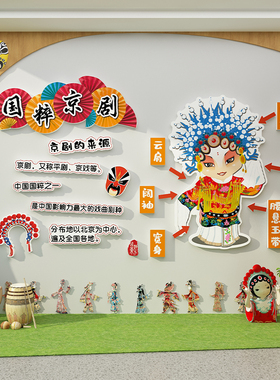 中国京剧脸谱传i非遗统文化幼儿园环创主题墙面装饰成品生旦净末