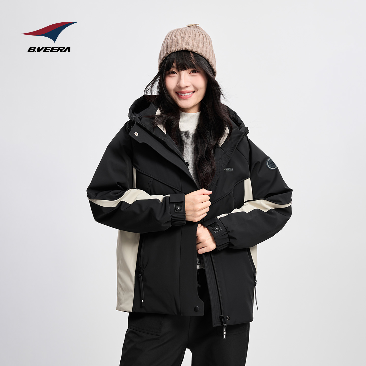 户外连帽防风防水保暖鹅绒羽绒服