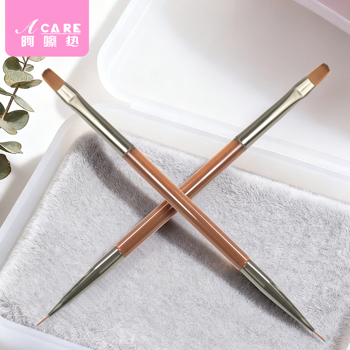 美甲笔刷/双头A1pq801-拉线建构笔平头彩绘笔渐变晕染美甲笔工具