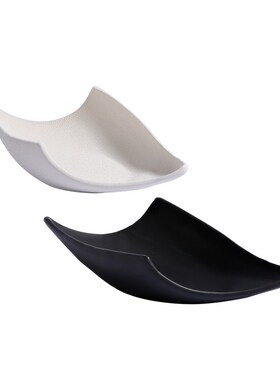 现代极简b家居陶瓷创意黑白果盘客厅茶几桌面收纳盘北欧样板房摆