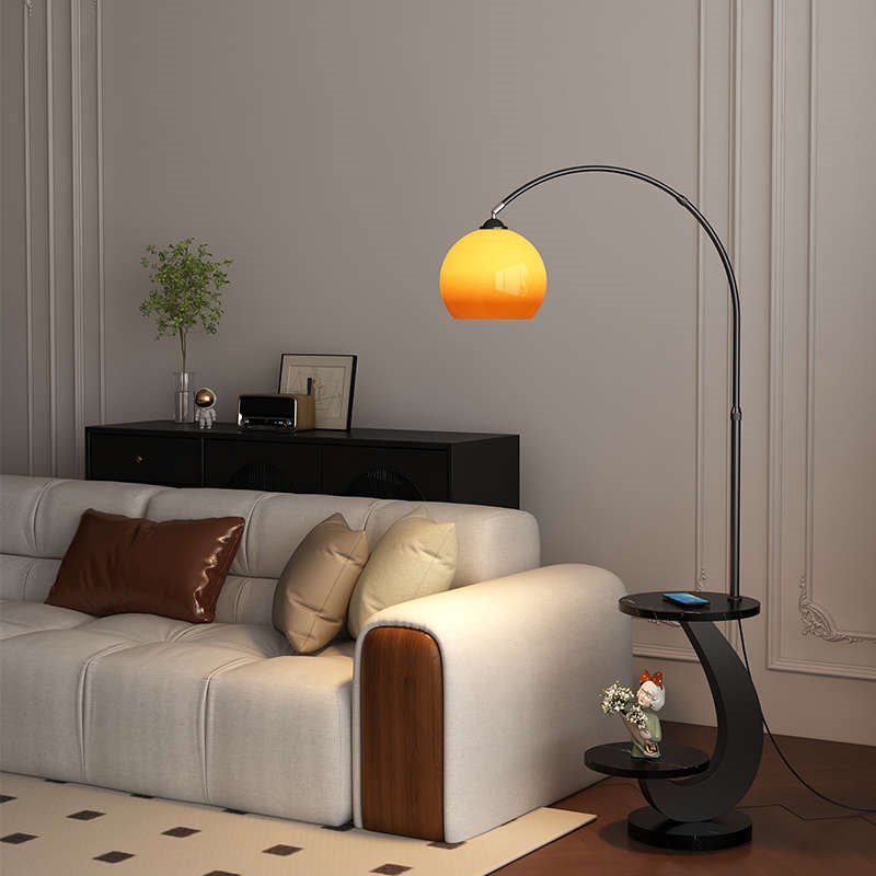 法式复古落地h灯客厅沙发旁边茶几卧室床头灯高级感氛围柚子灯夜