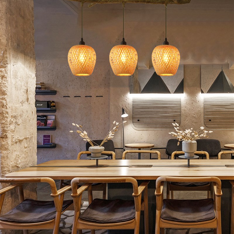 艺术灯日式吊灯餐厅吧台灯民宿中国风禅意茶室树枝U创意个性竹灯