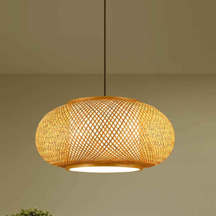 竹艺吊灯餐厅茶室灯o户外民宿复古灯具店铺商用藤编灯创意个性艺