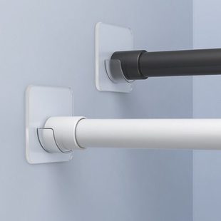 窗帘杆罗马杆支架单杆托架固定座挂钩免打孔双杆伸缩杆支撑杆托