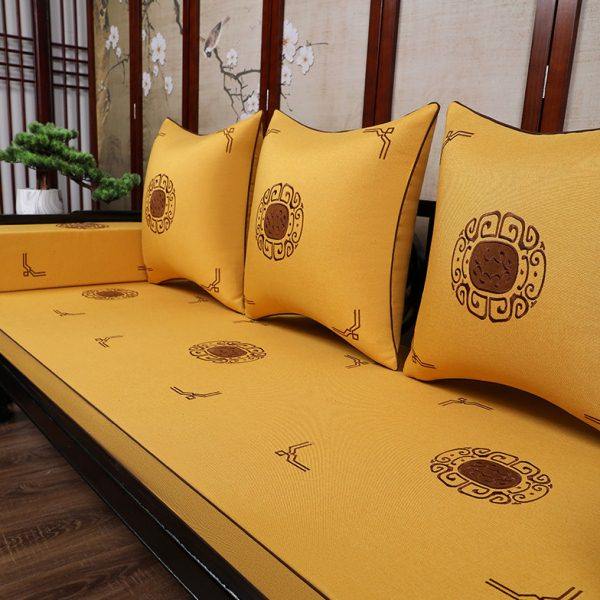 黄色红木沙发坐垫新中式实木罩套客厅椅子家具垫子高档刺绣防滑,居家布艺,沙发垫,淘宝优惠券,粉丝福利购,淘宝优惠卷