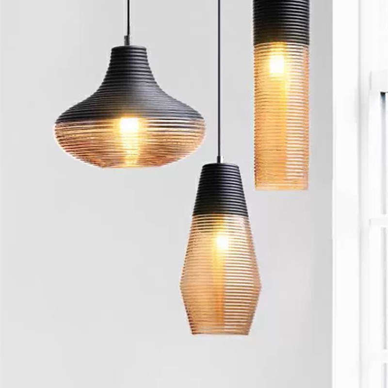 北欧现代极简主义餐厅n小吊灯创意酒吧工业风格酒店餐饮咖啡厅玻