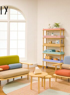 PIY/拼爱玩松饼布丁布艺沙发实木客厅单双三人小户型沙发北欧现代